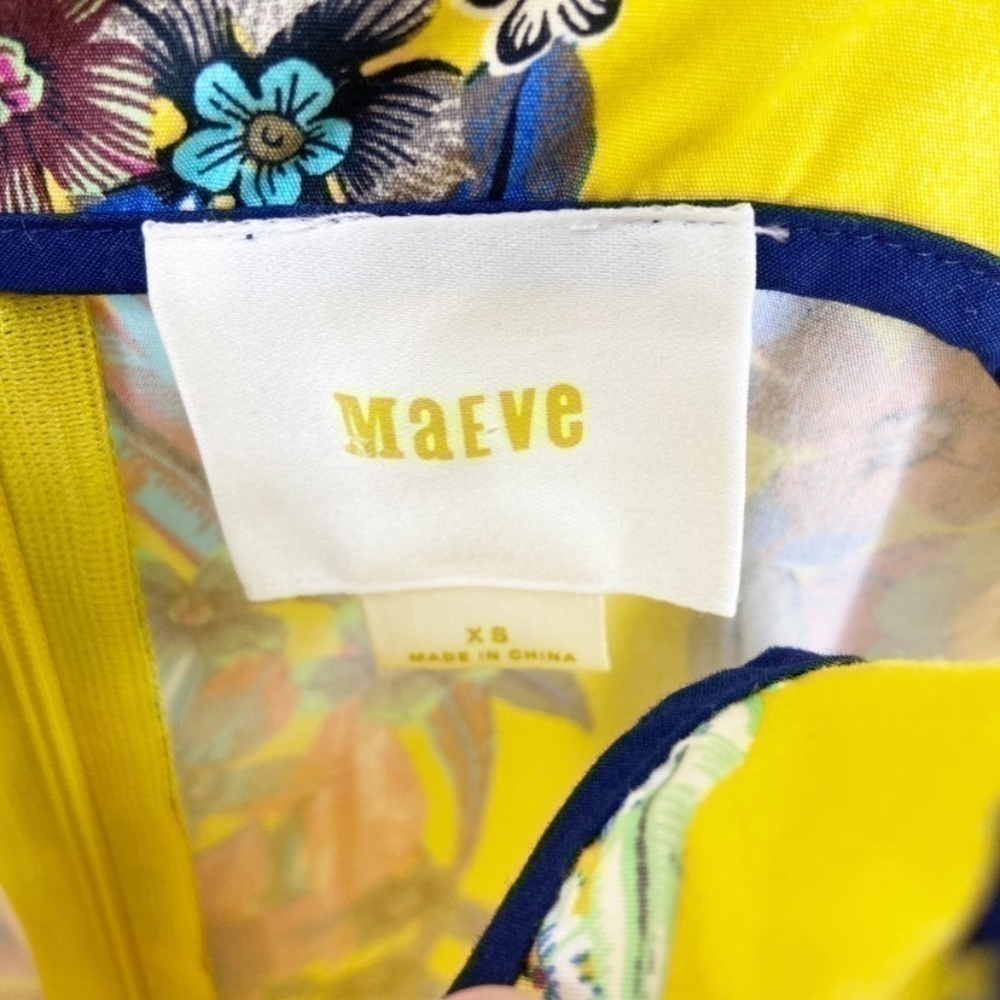 Anthropologie Maeve Yellow Floral Sleeveless Sunniva A-Line Dress - Picture 4 of 13